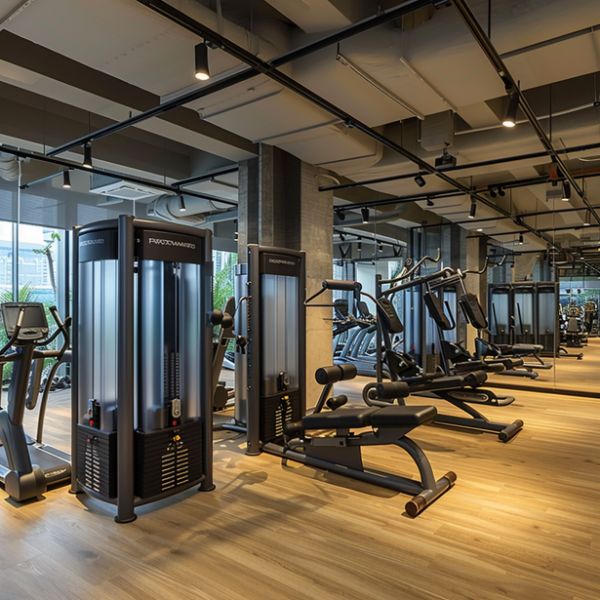 Clean modern fitness gym