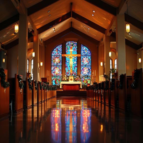 Clean religious institution interior